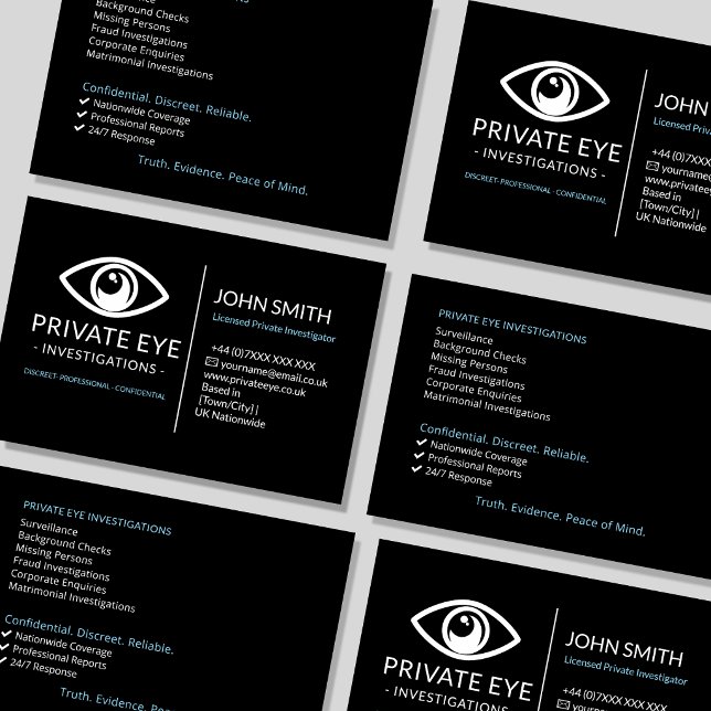 Privatdetektiv Visitenkort | Deckare Detektiv Visitkort (Skapare uppladdad)