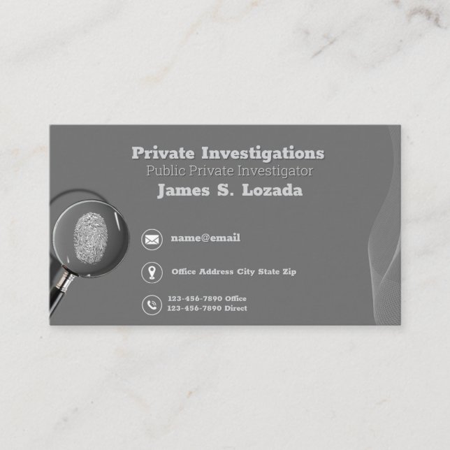 privatdetektiv visitkort Detektiv  (Framsida)