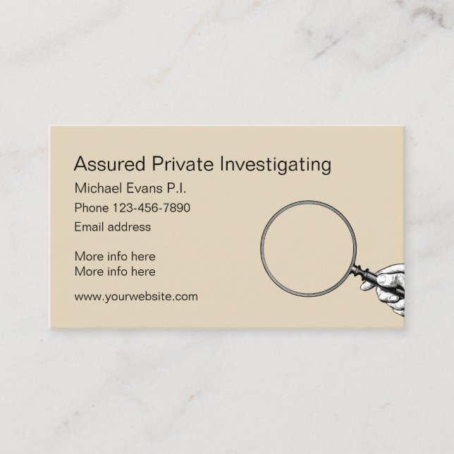 Privatdetektivdesign Visitkort (Framsida)