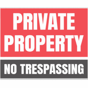 Private Egendom No Trespassing Klistermärken