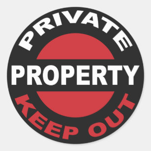 Private Egendom Sticker Runt Klistermärke