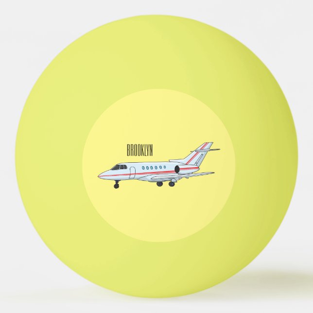 Private jet cartoon illustration pingisboll (Framsidan)