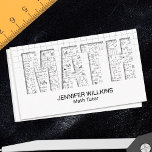 Private Math Tutor - Mathematics Educator Visitkort<br><div class="desc">Privat matematiklärare - Affärskort för matematiklärare</div>