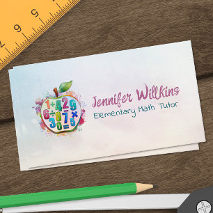 Private Math Tutor - Tidigt klass, elementär Busi Visitkort
