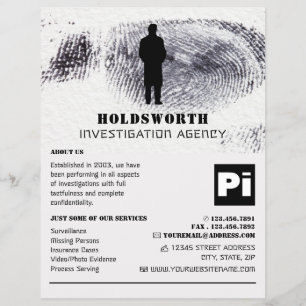 Private Öga Design, Privat detektiver Reklamblad