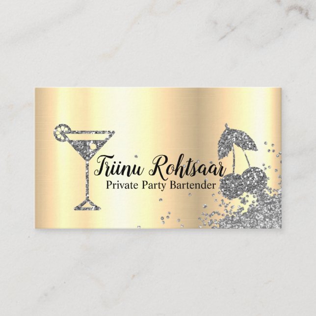 Private Party Bartender Pub Catering Drinks Visitkort (Framsida)