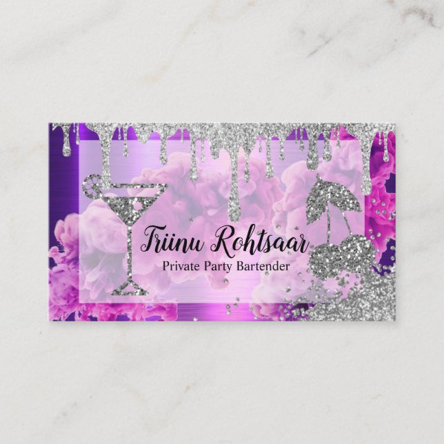 Private Party Bartender Pub Catering Drinks Visitkort (Framsida)