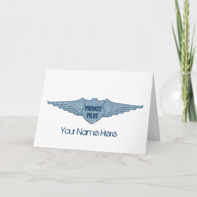 Private Pilot Blue Vingar Kort (Framsida)
