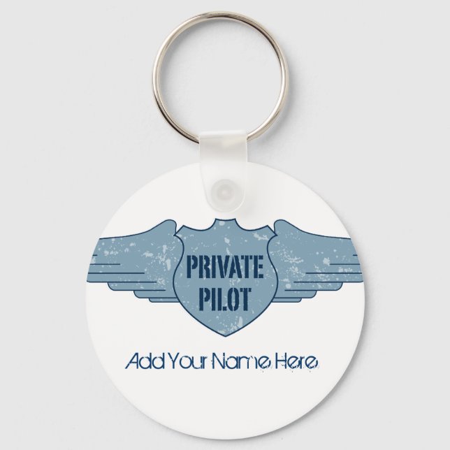 Private Pilot Blue Vingar Nyckelring (Framsida)
