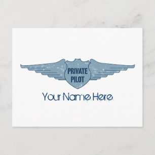 Private Pilot Blue Vinge Vykort