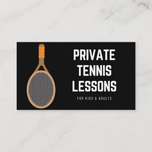 Private Tennis Lessons Snyggt Black Sport Coach Visitkort