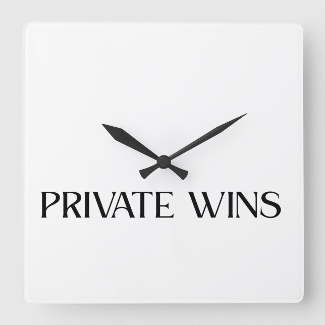 Private Wins Modern Acrylic Wall Clock Fyrkantig Klocka (Framsida)