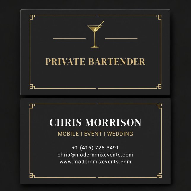 Privatkock Professionell Bartender Visitkort (Skapare uppladdad)