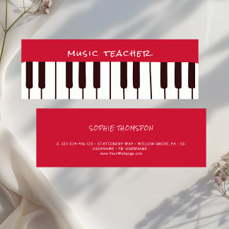 Privatlektioner för musiklärare i piano mini visitkort