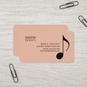 Privatlektioner musiklärare boho rose visitkort