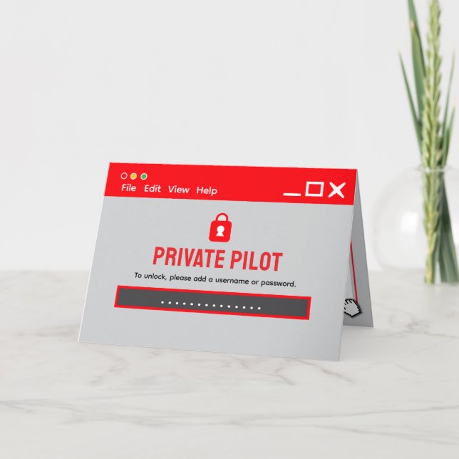 Privatpilot Logga in Grattis Kort (Framsida)