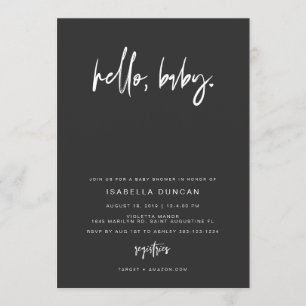 PRIYA Black Contemporary Modern Babyskö Inbjudningar