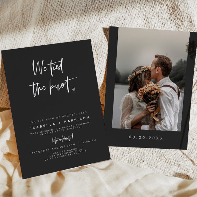 PRIYA Black Edgy Photo Elopement Recept I Inbjudningar (Skapare uppladdad)