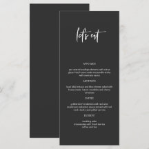 PRIYA Edgy Black Modern Låt oss Eat Menu