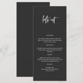 PRIYA Edgy Black Modern Låt oss Eat Menu Meny