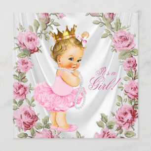 Prncess Rose Baby Shower-inbjudningar Inbjudningar