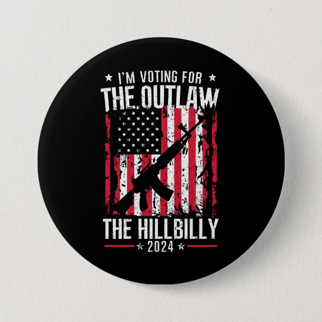 Pro 45 Jag röstar på The Outlaw And The Hillbilly Knapp (Framsida)