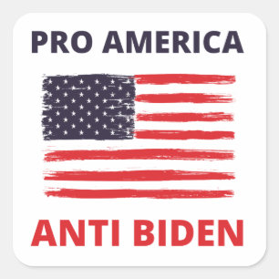 Pro America Anti Biden Fyrkantigt Klistermärke