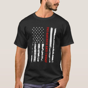 Pro America Anti Trump American USA flagga T Shirt