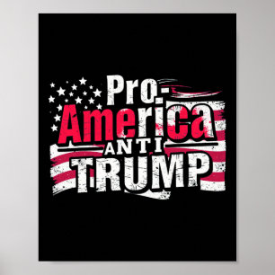 Pro-america Anti-trump - Amerikanska USA flagga Re Poster