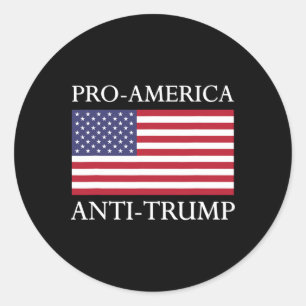 Pro-america Anti-trump - Amerikanska USA flagga Re Runt Klistermärke