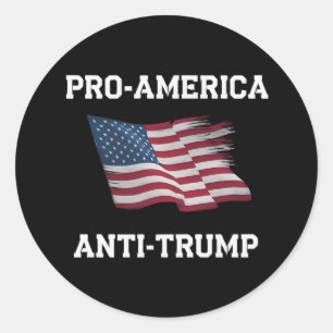 Pro America Anti Trump Vintage USA flagga Runt Klistermärke