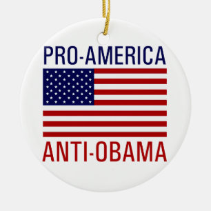 PRO-AMERICAN ANTI-OBAMA JULGRANSPRYDNAD KERAMIK