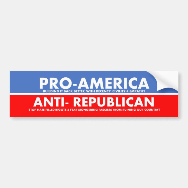 Pro-American Anti-Republican Bildekal (Framsidan)