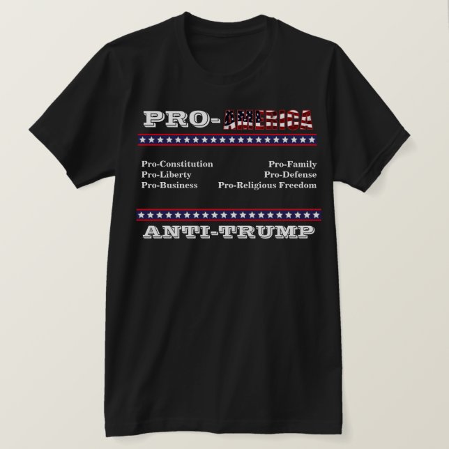 PRO-AMERIKA ANT-TRUMP T-shirt (Design framsida)
