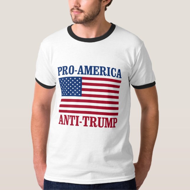 Pro-Amerika Anti-Trumf - Anti-Trumf - T-shirt (Framsida)