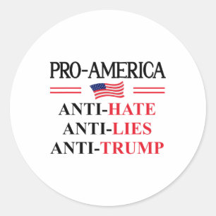Pro Amerika Anti Trump Hat Lögner Motstånd Skylt A Runt Klistermärke