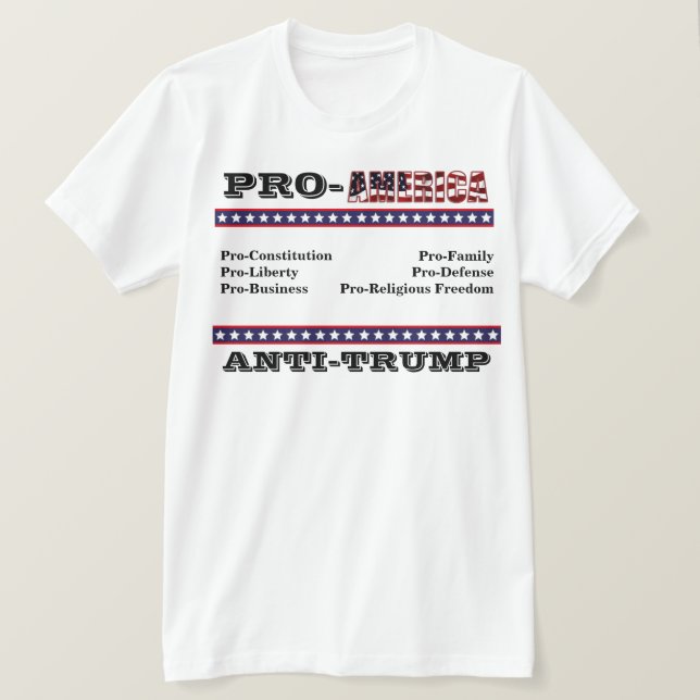 PRO-AMERIKA ANTI-TRUMP T-Shirt (Design framsida)
