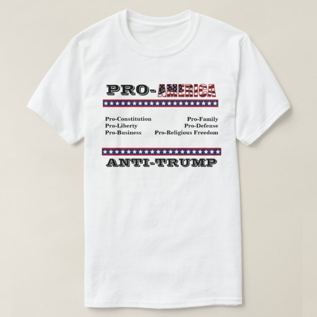 PRO-AMERIKA ANTI-TRUMP T SHIRT (Design framsida)