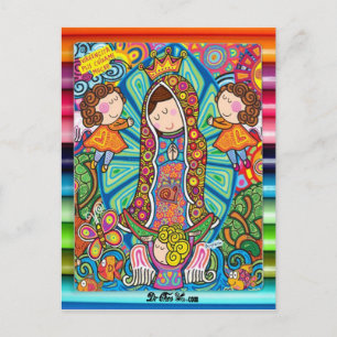 PRO ANPASSADE FÖR VIRGEN DE GUADALUPE CARICATURA VYKORT