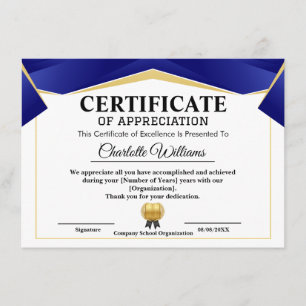 Pro Appreciationsbevis Guld Blå Certifikat