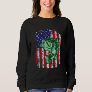 Pro Bass Fishing American Flagga Angler Fisherman T Shirt