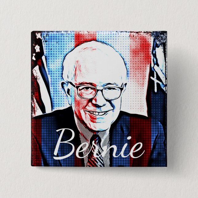 Pro Bernie Sanders Support Digital Art Button Knapp (Framsida)