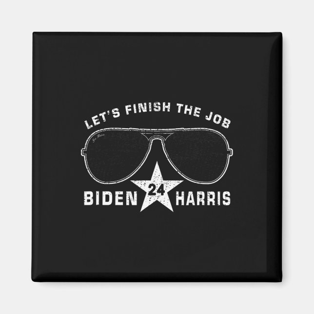 Pro Biden Harris President Demokrati Kampanj Vint Magnet (Framsidan)