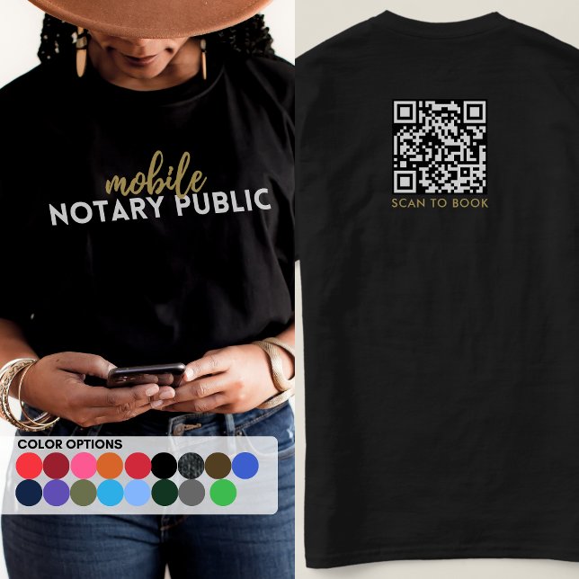 Pro Black Guld Mobile Notary Public Marknadsföring T Shirt (Skapare uppladdad)
