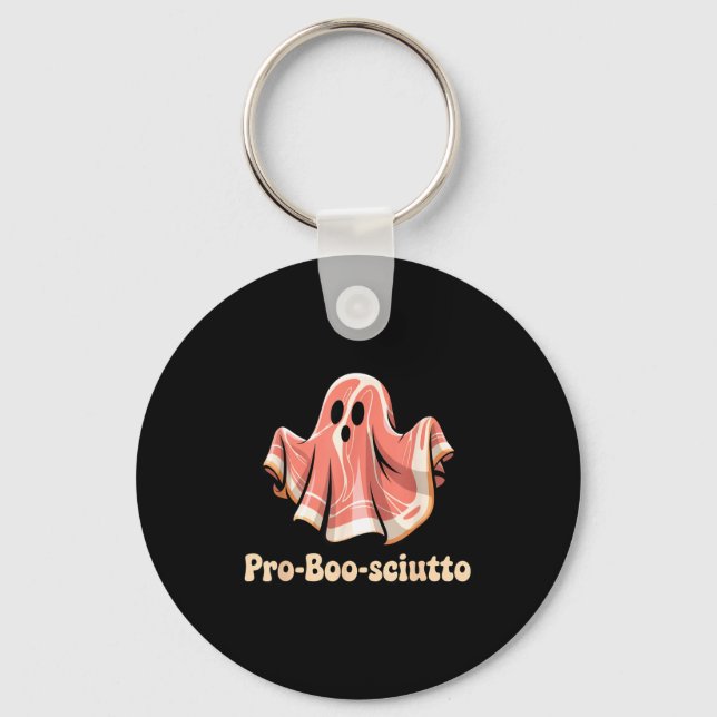 Pro Boo Sciutto Funny Italian Halloween Ghost Pros Nyckelring (Framsida)