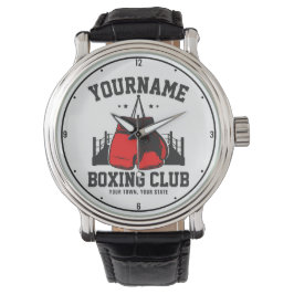Pro Boxer ADD NAMN Red Handskar Boxing Ring-tränin Armbandsur