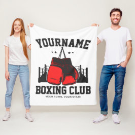 Pro Boxer ADD NAMN Red Handskar Boxing Ring-tränin Fleecefilt