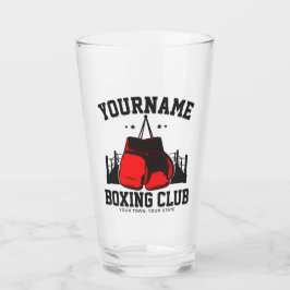 Pro Boxer ADD NAMN Red Handskar Boxing Ring-tränin Glaskopp