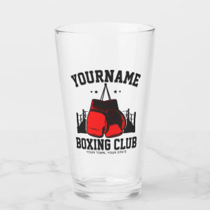 Pro Boxer ADD NAMN Red Handskar Boxing Ring-tränin Glaskopp