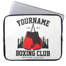 Pro Boxer ADD NAMN Red Handskar Boxing Ring-tränin Laptop Fodral